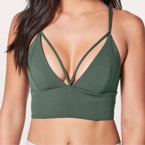 Lululemon pushing limits bra- dark forest.